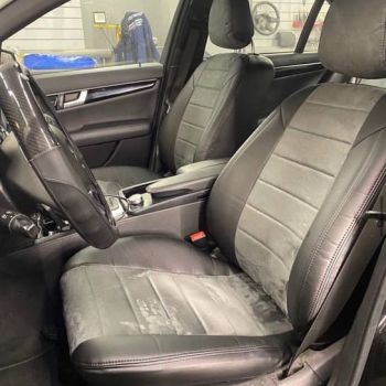 Авточехлы Автопилот Черный темно-серый алькантара